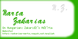 marta zakarias business card